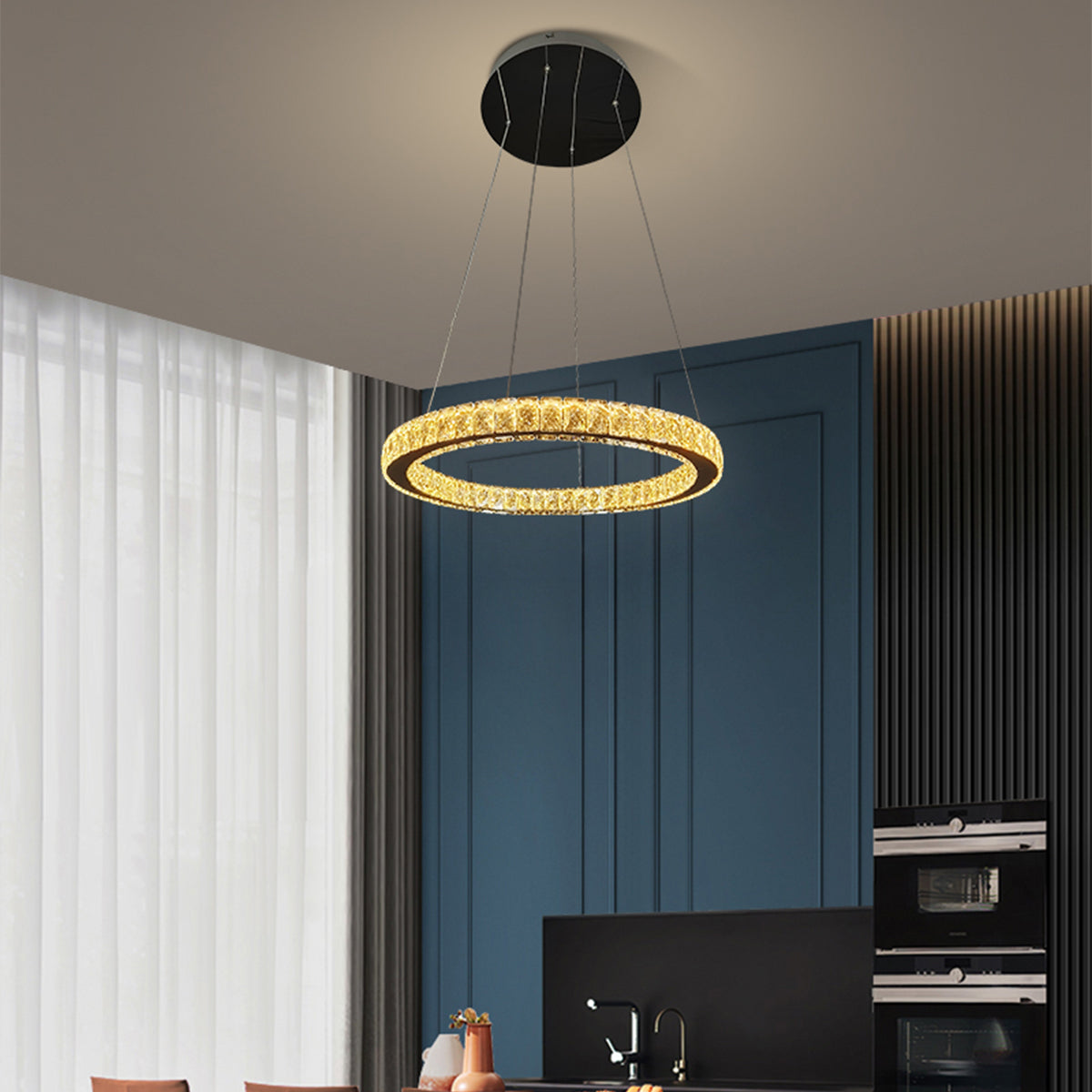 Rozanno 1 Ring Pendant - Chrome - Tri-Colour -Chrome