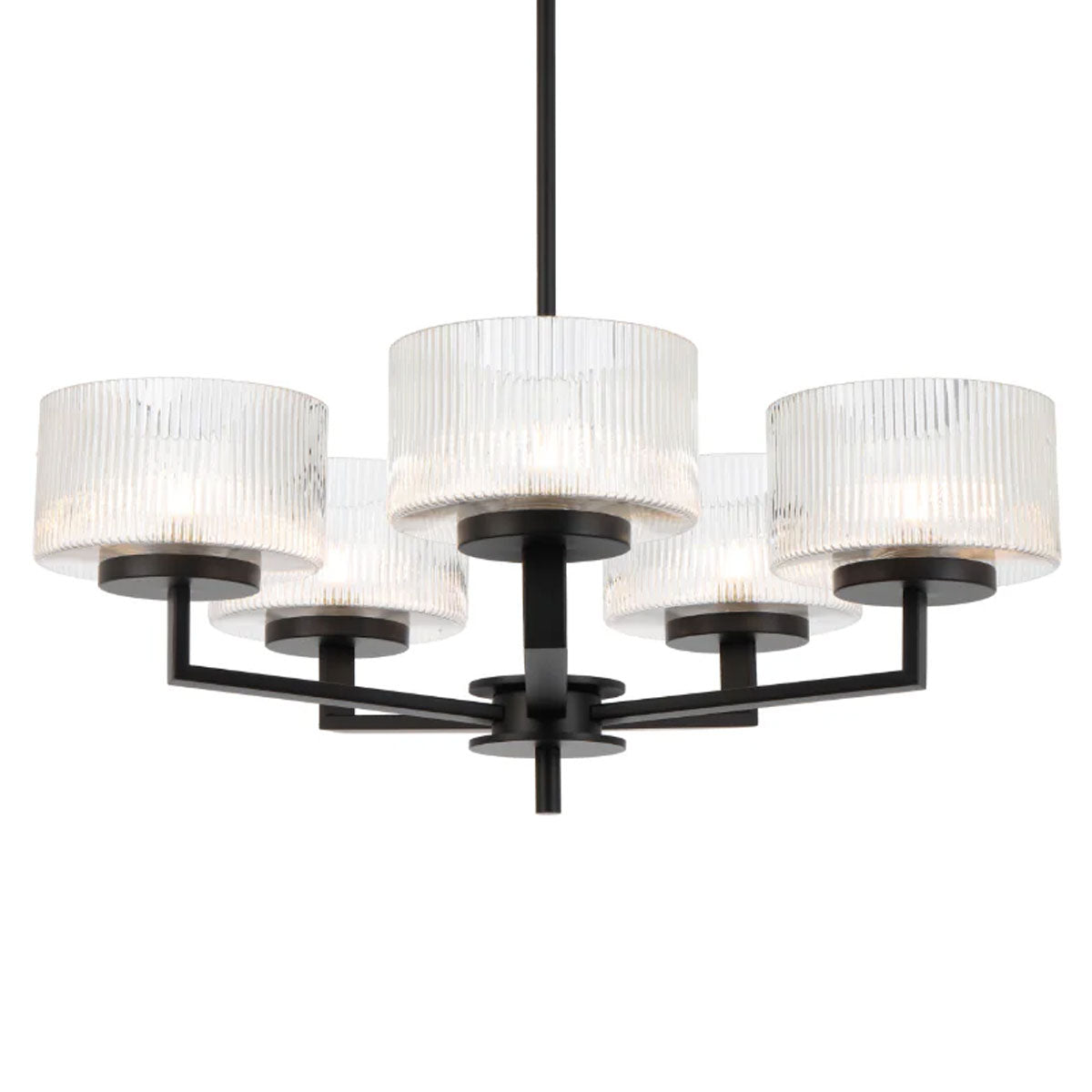 Moreno 5-Light Pendant Light €“ Ribbed Glass and Iron