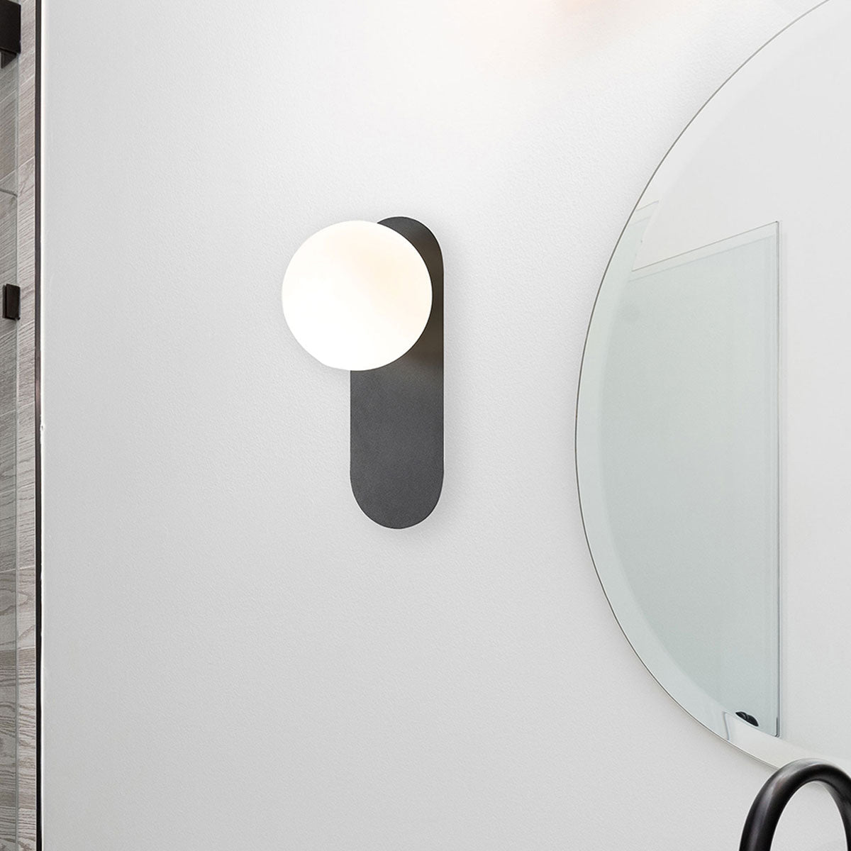 Lighting Black Sphere Wall Light