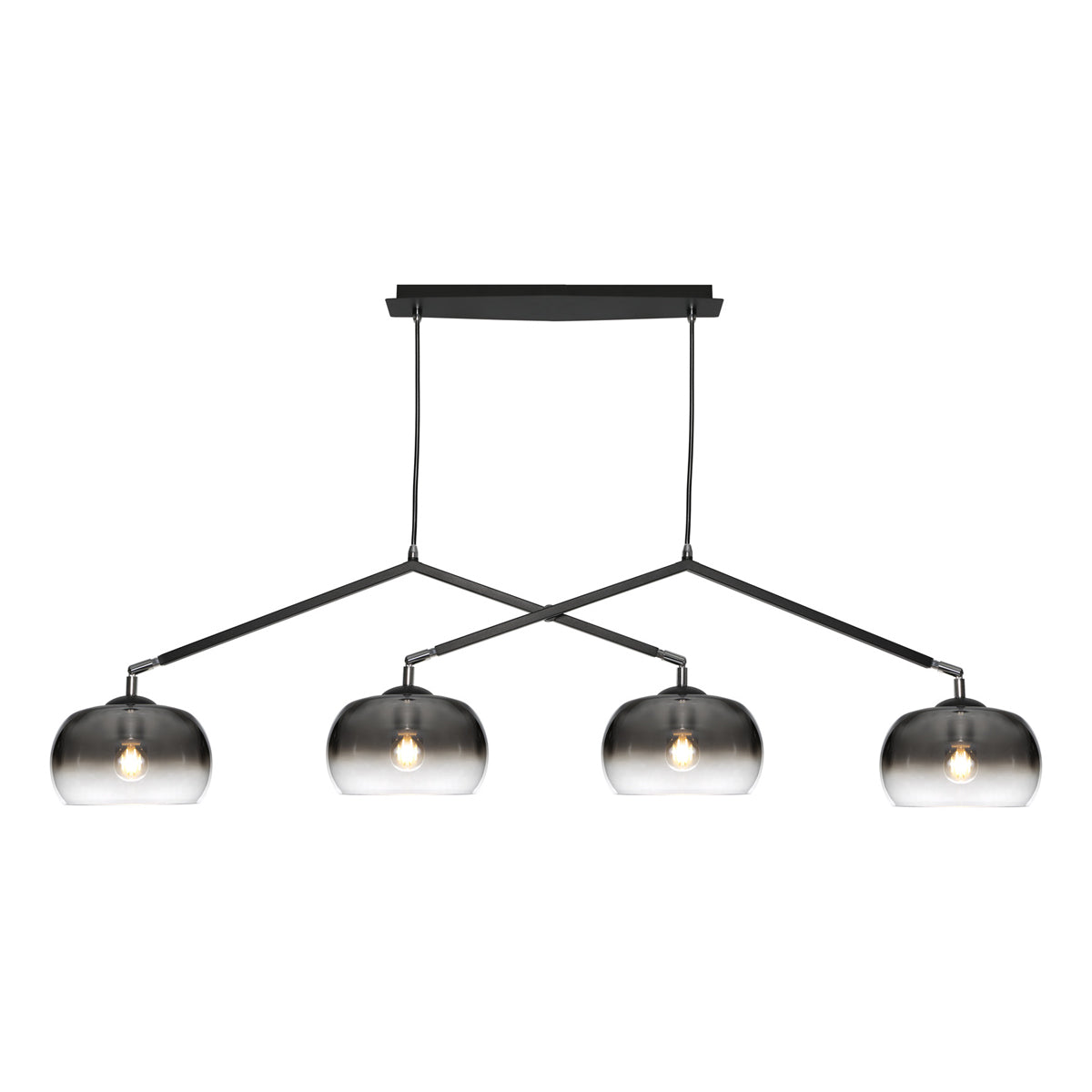 Lighting Jordet 4 Light Smoke Glass Pendant