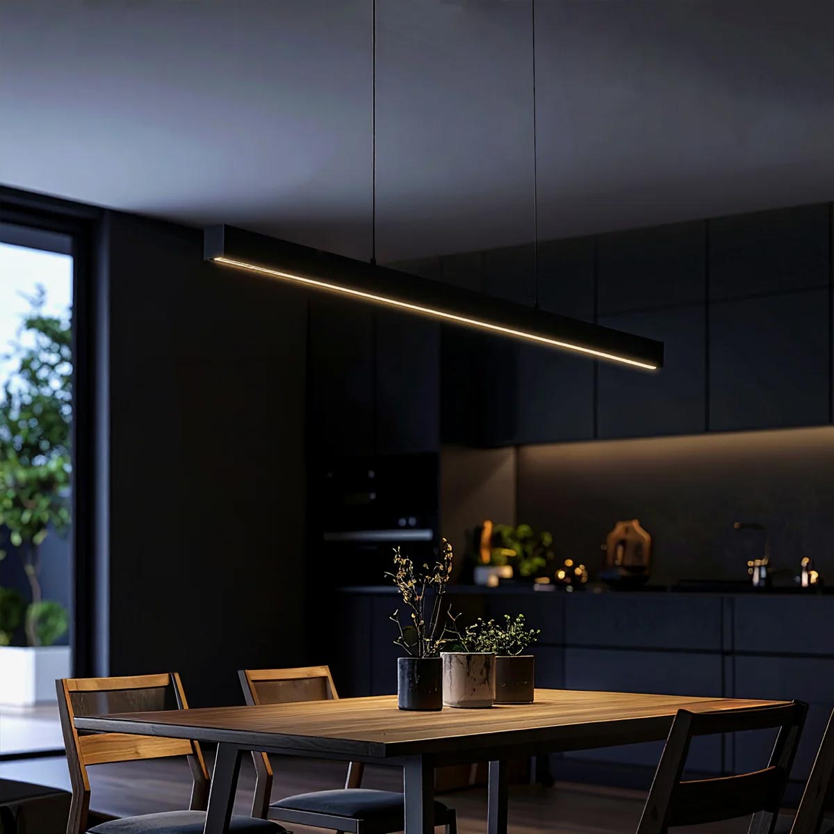 Navaro II Linear Pendant Light 1200mm - Dimmable