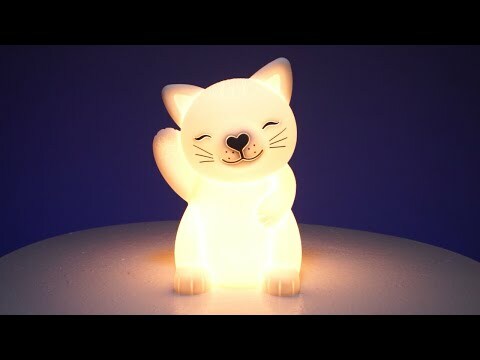Lil Dreamers Cat Animal Soft Touch LED Rechargeable Night Light