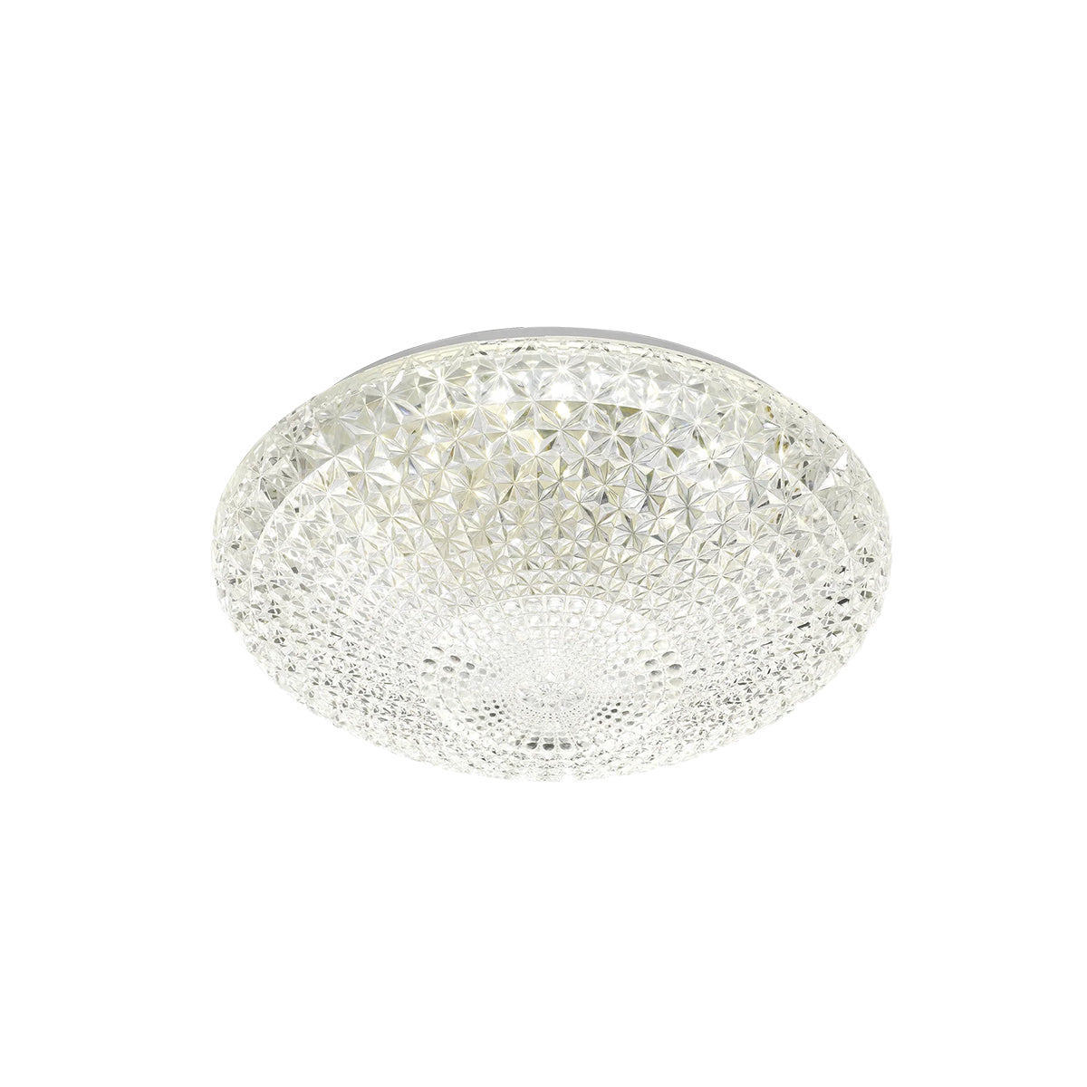 Lilac LED Crystal-Look Oyster Ceiling Light - White - Tri-Colour