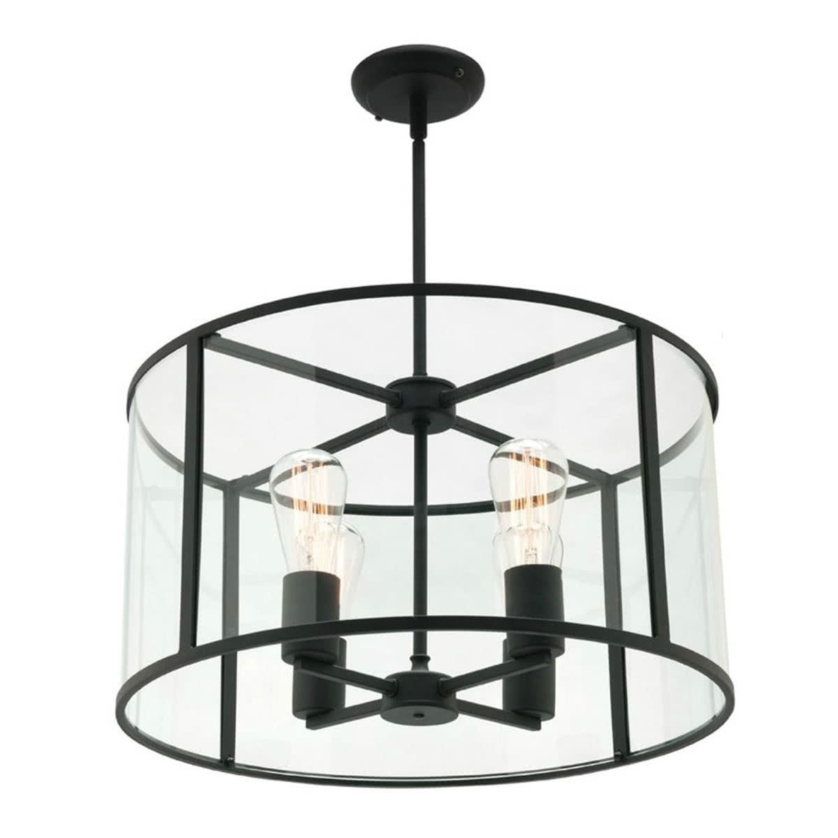 Liverpool 4 Light Round Metal and Glass Pendant