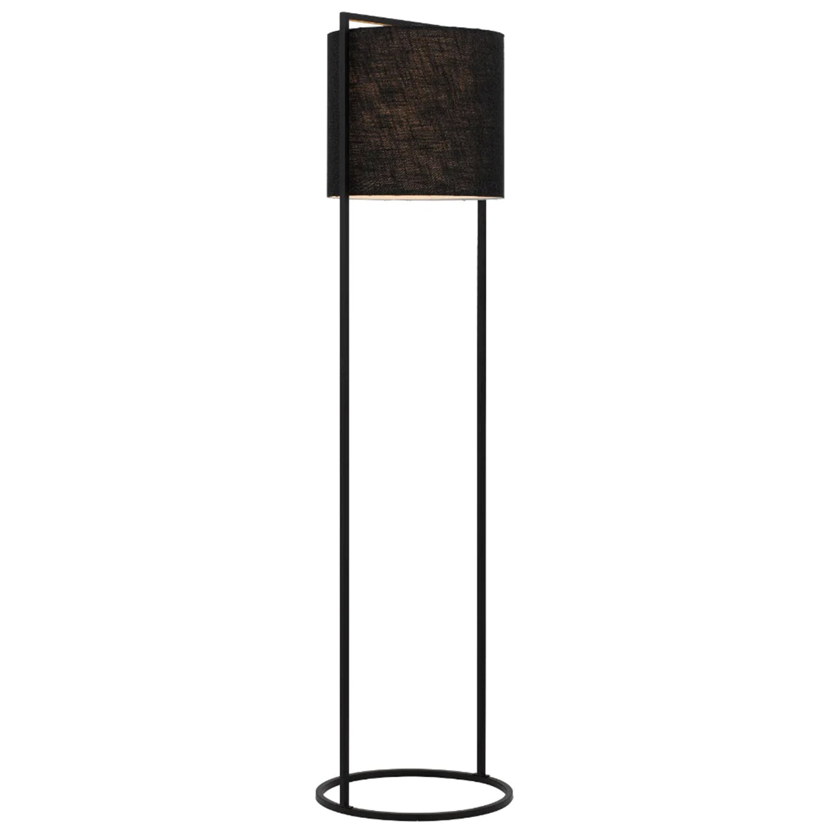 Loftus Floor Lamp Industrial Style with Linen Shade
