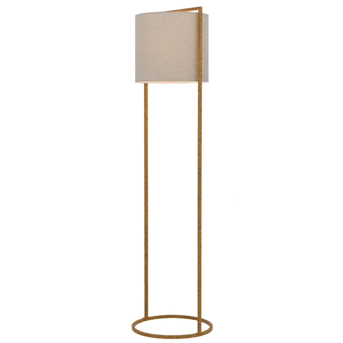 Loftus Floor Lamp Industrial Style with Linen Shade