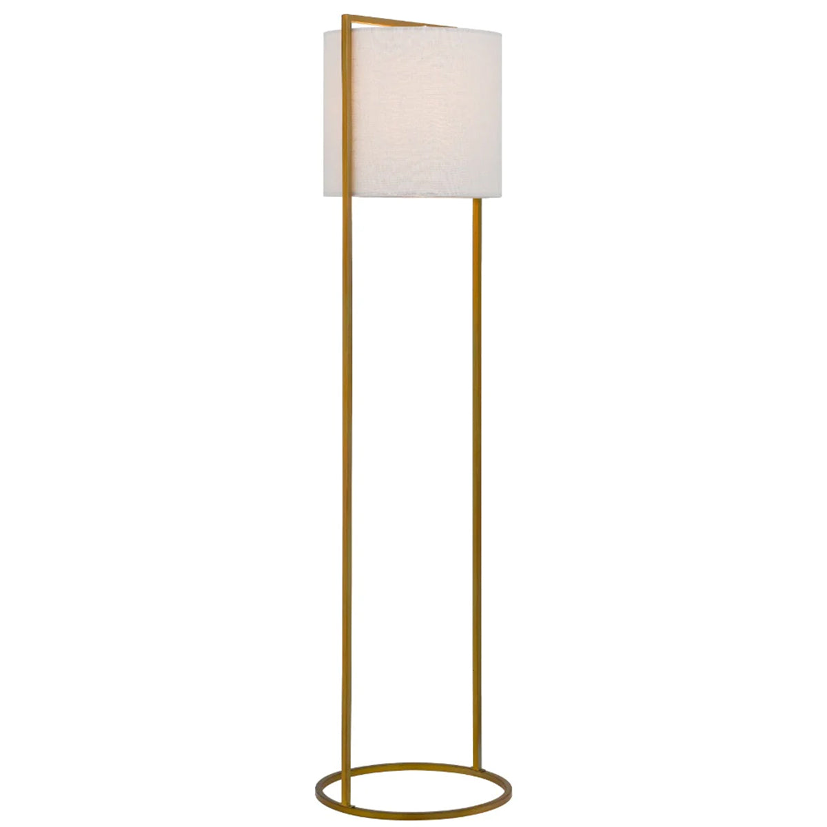 Loftus Floor Lamp Industrial Style with Linen Shade