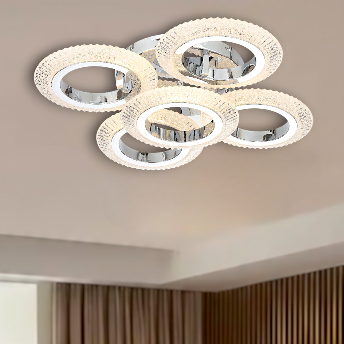 Luna Ring Close to Ceiling LED Light - Chrome