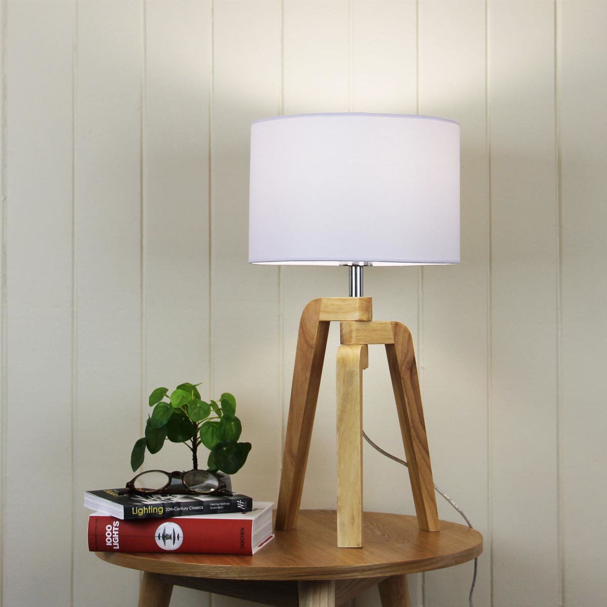Lund Scandi Timber Table Lamp