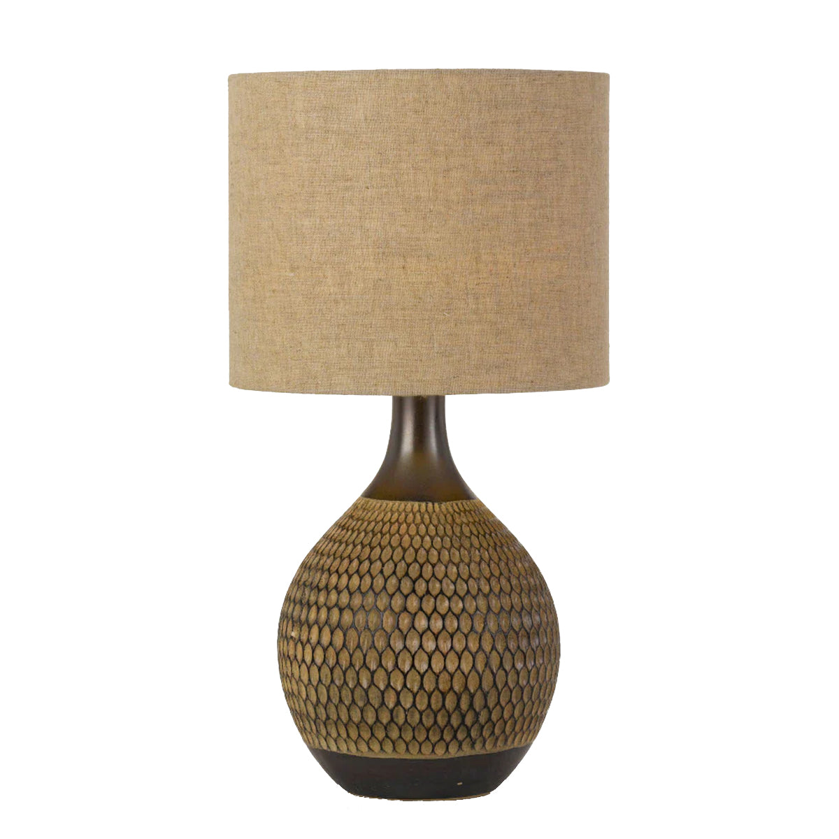 Macey Ceramic Table Lamp - Bronze / Wheat