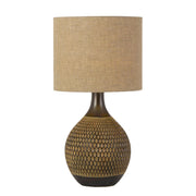 Macey Ceramic Table Lamp - Bronze / Wheat