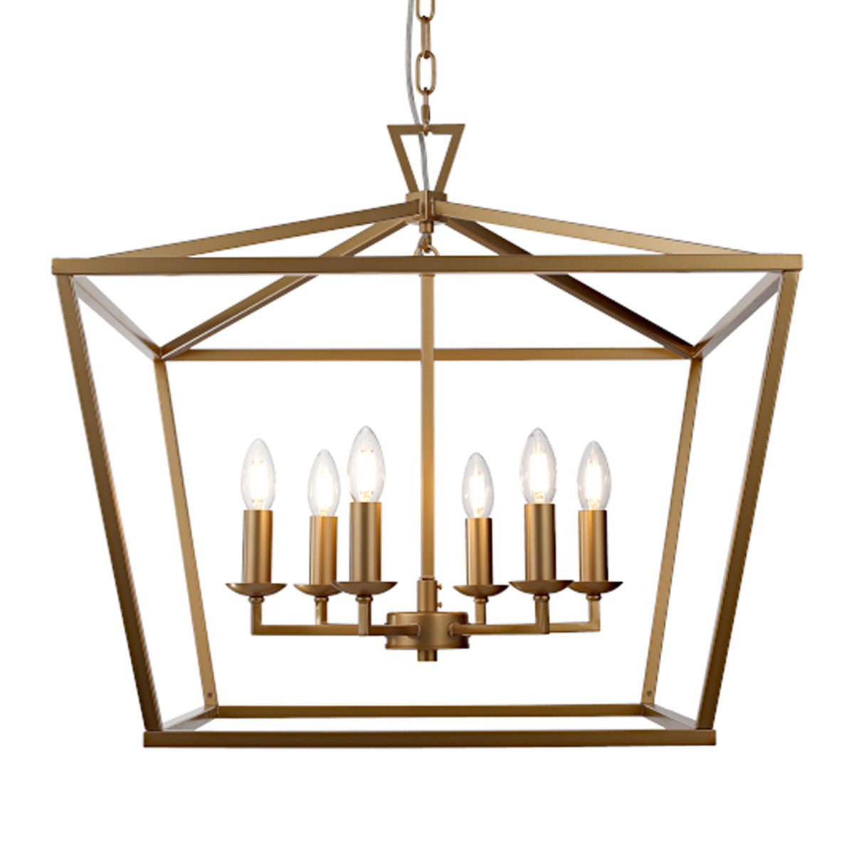 Perigan 6 Light Candle Pendant with Chain Suspension