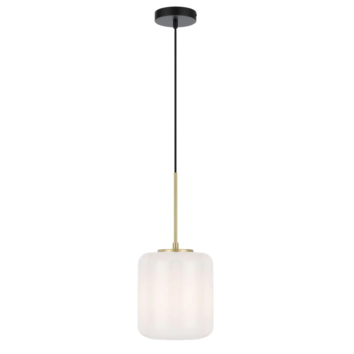 Korova 1LT Pendant Light - Stylish Black and Brass
