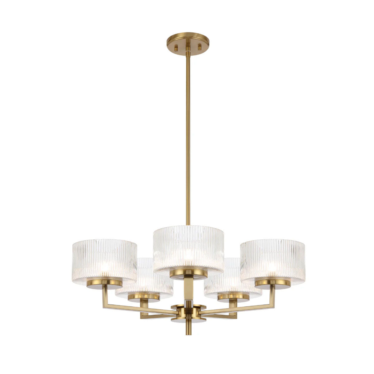 Moreno 5-Light Pendant Light €“ Ribbed Glass and Iron