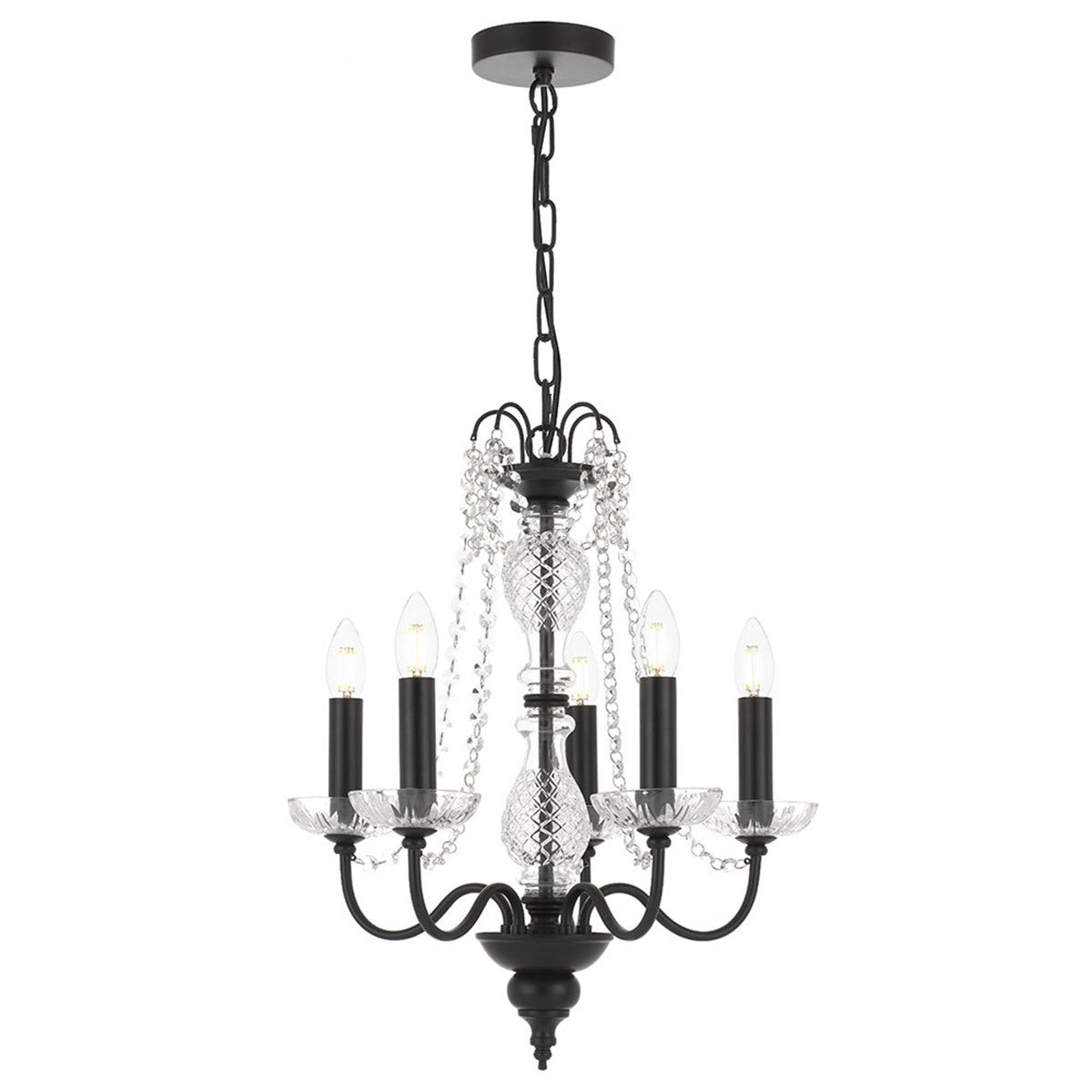 Rhine 5 Light Crystal Chandelier in Traditional Style