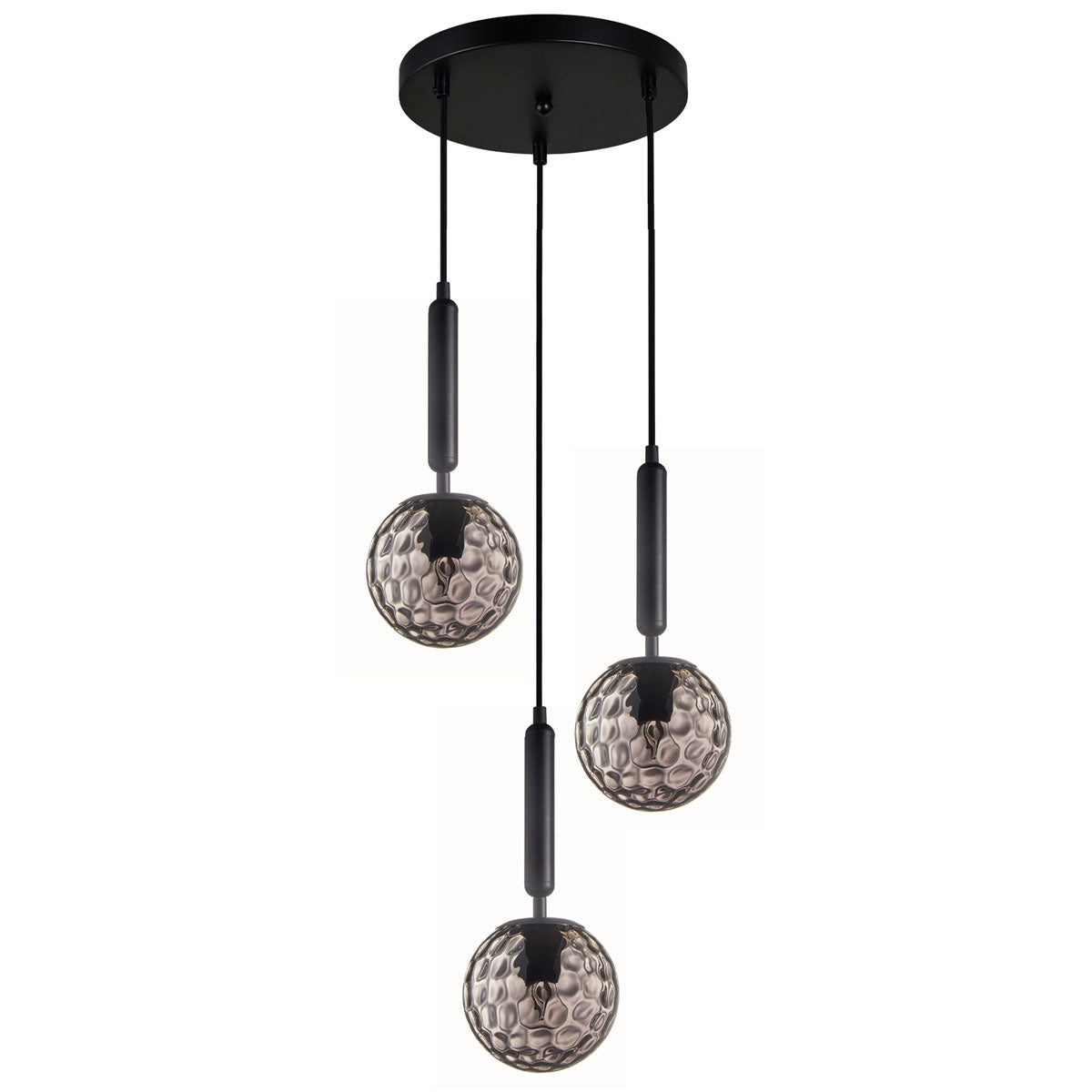 Trattino 3LT Interior Spherical Crater Glass Shape Cluster Pendant Light