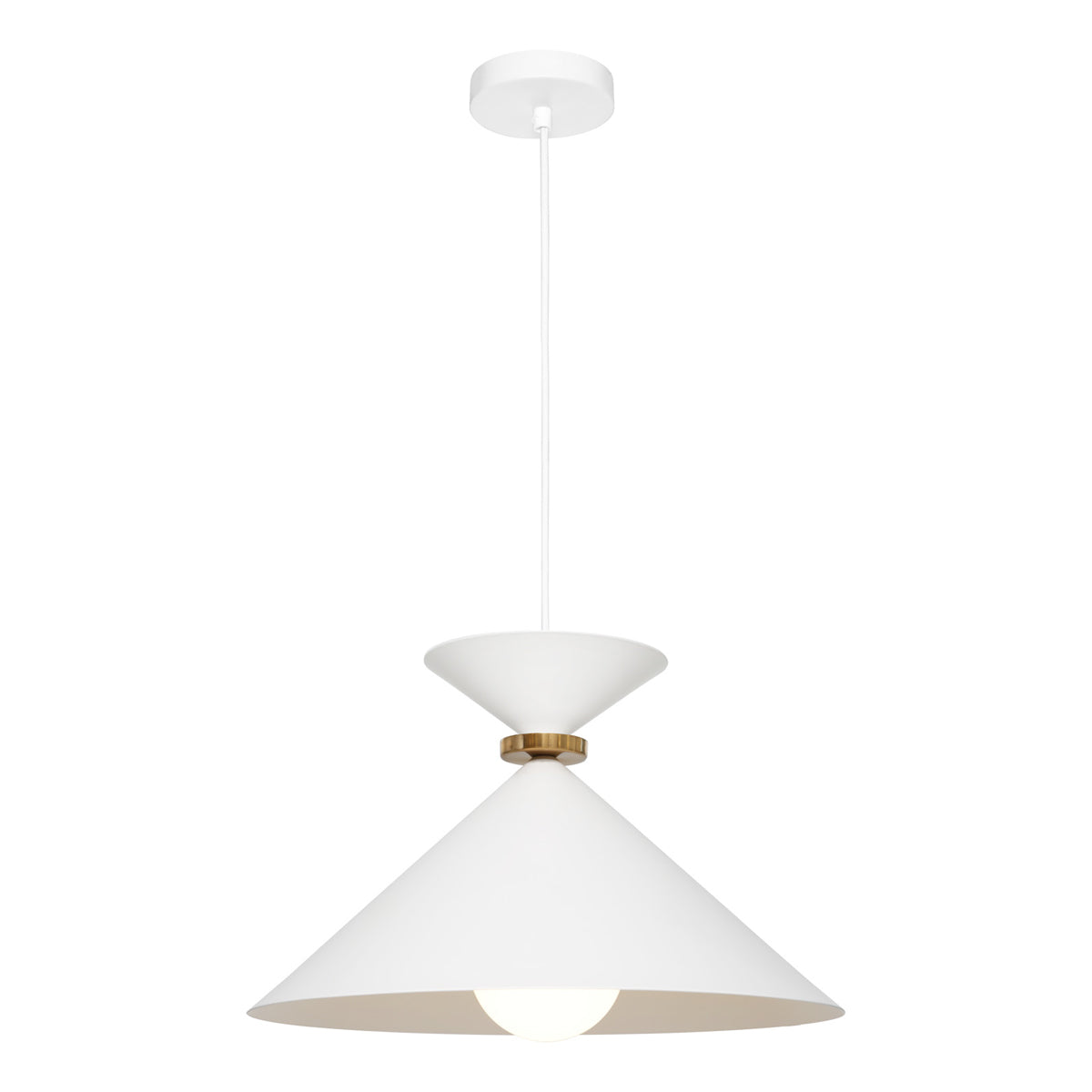 Julia White Coned Shapped Pendant Light