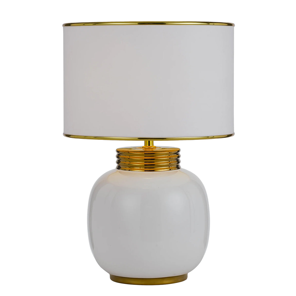 Davila Ceramic Table Lamp with Gold Trim
