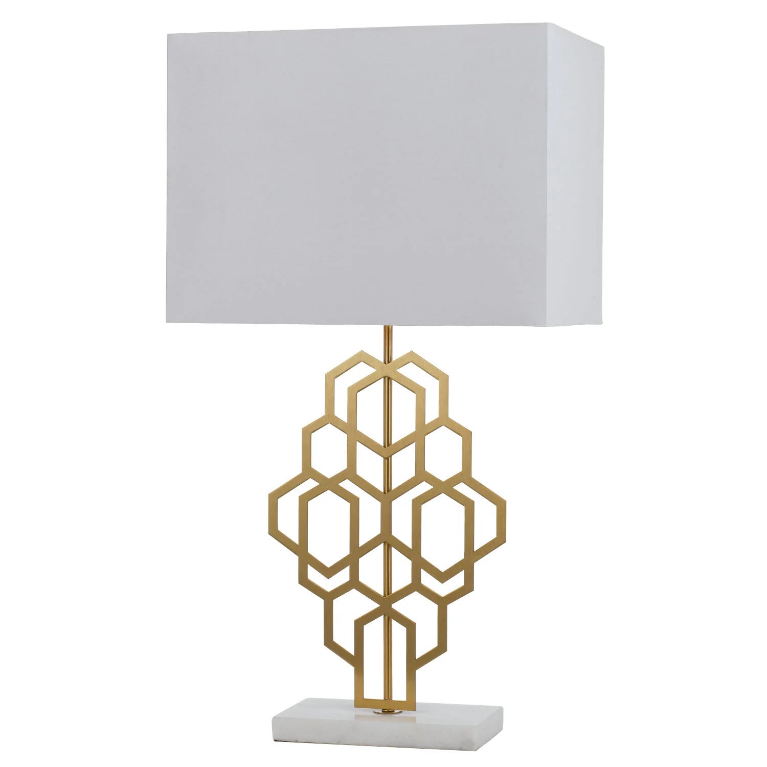 Akron Small Table Lamp with Marble Base - Elegant Lighting