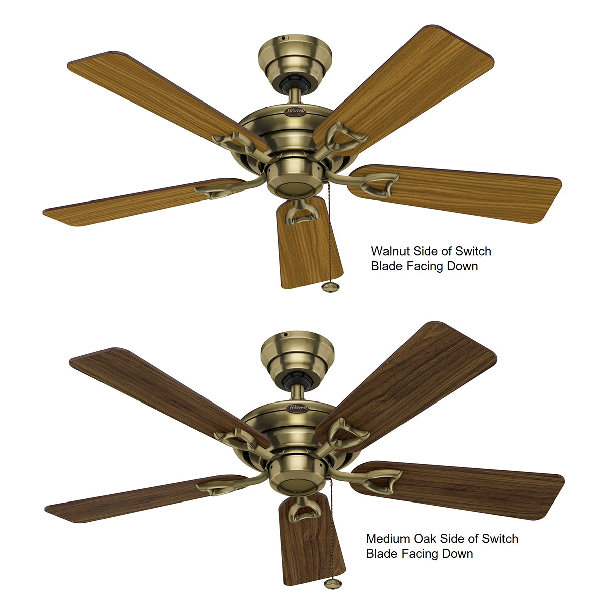 Seville II 44" 5 Plywood Switch Blades AC Ceiling Fan