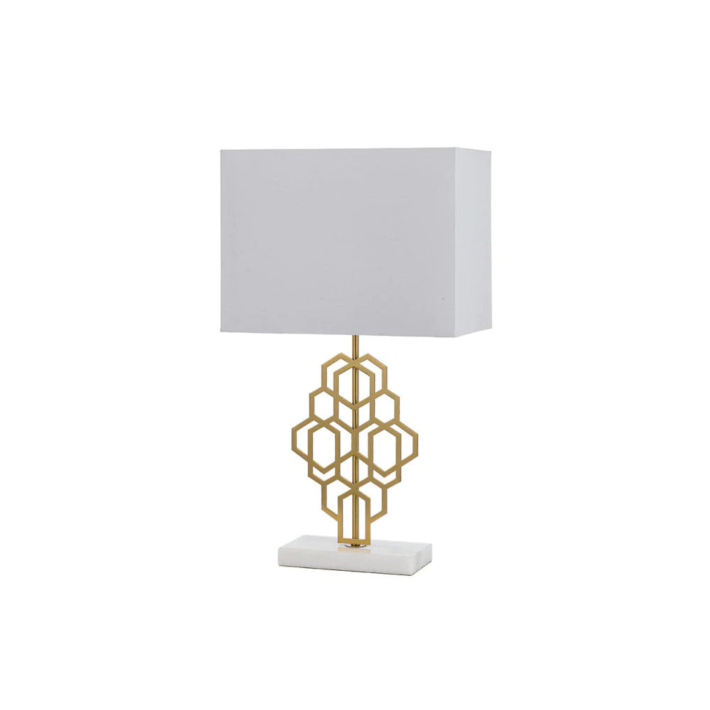 Akron Small Table Lamp with Marble Base - Elegant Lighting