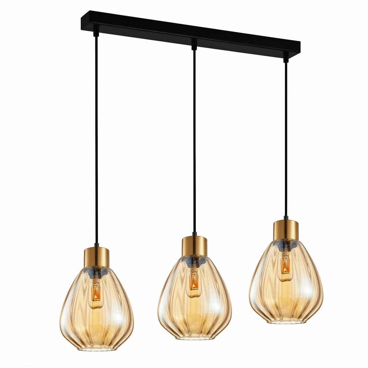 Tulip Ribbed Wine Glass Bar Pendant Light