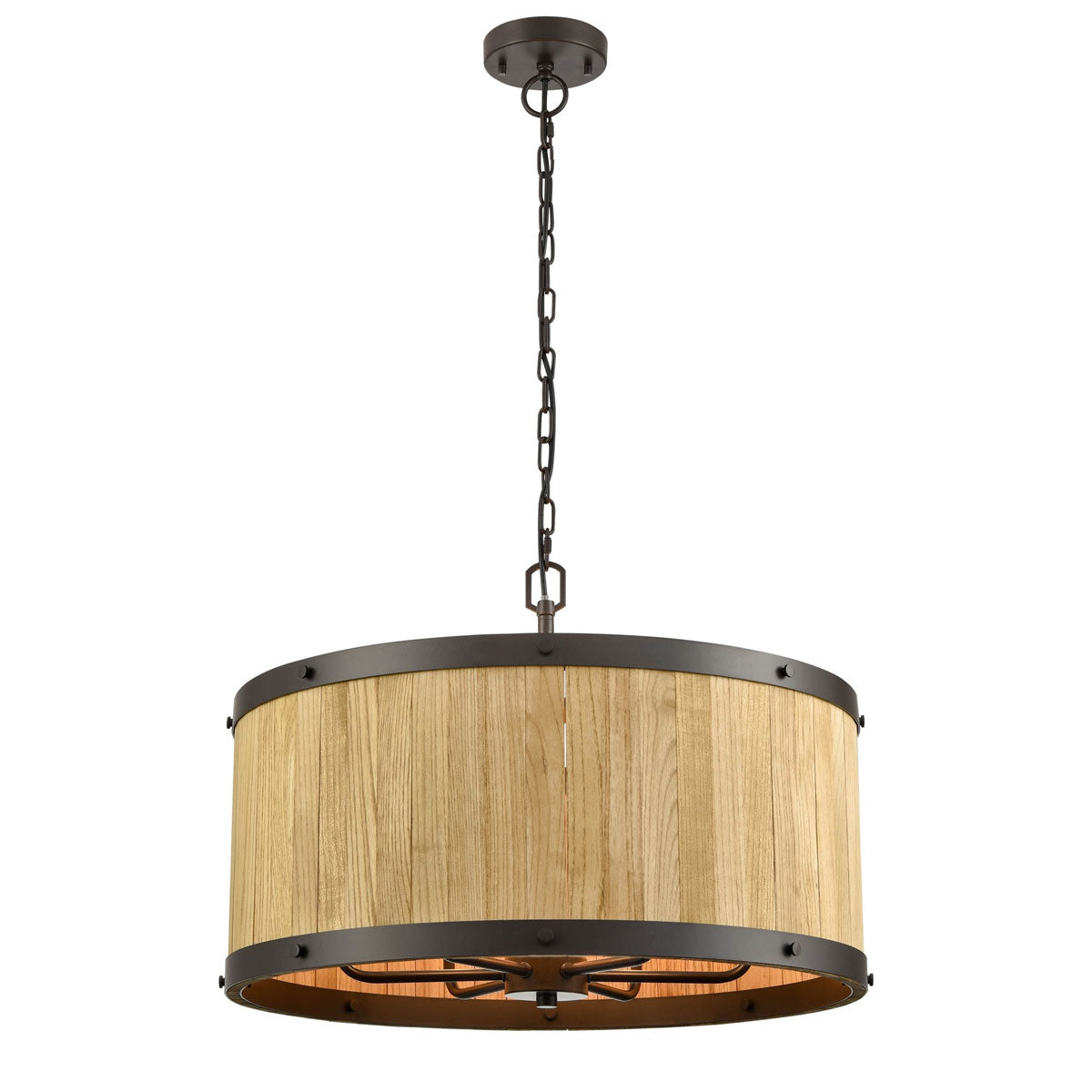 Barrique 6LT Interior Drum Wooden Pendant Light