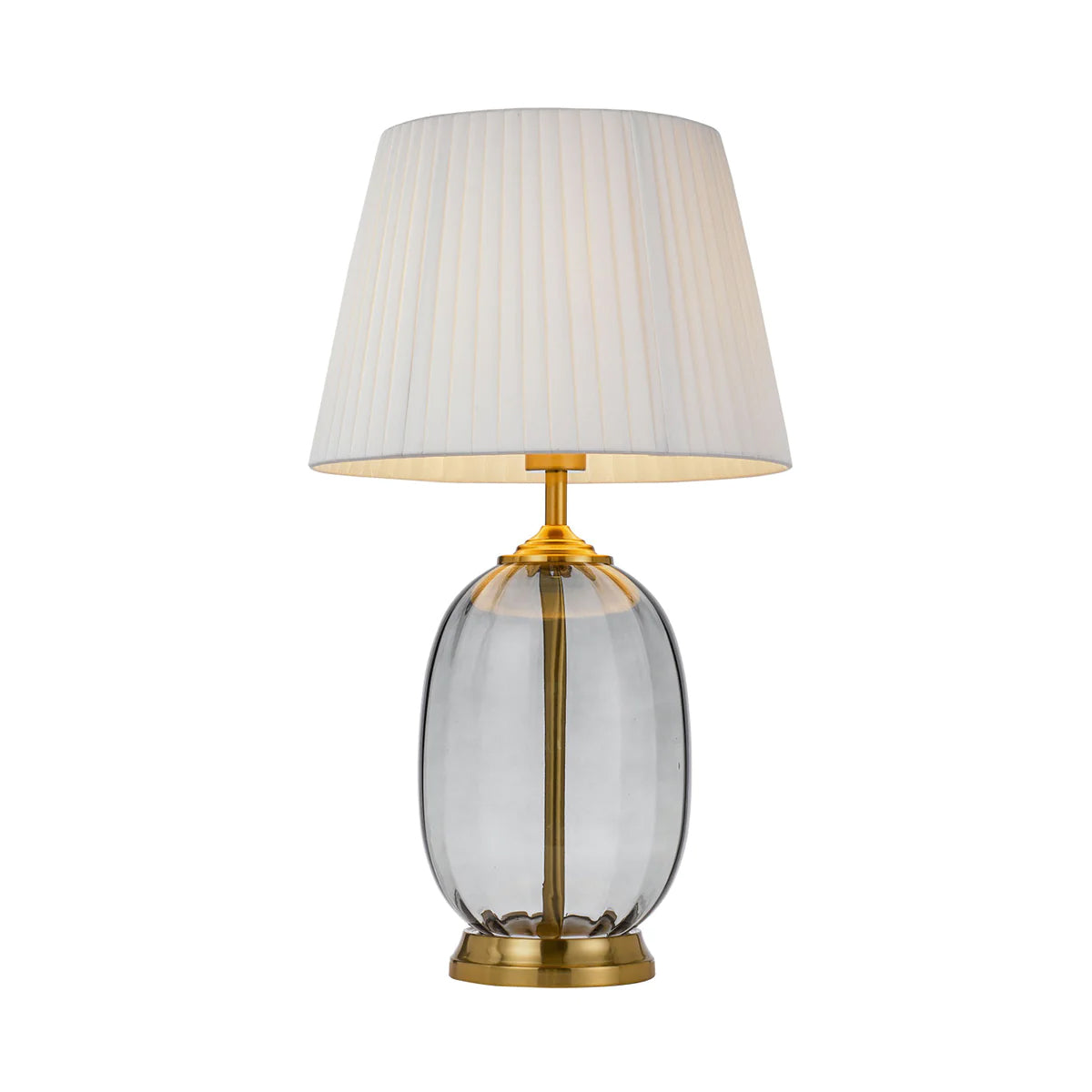 Perla Table Lamp Ribbed Glass Antique Gold