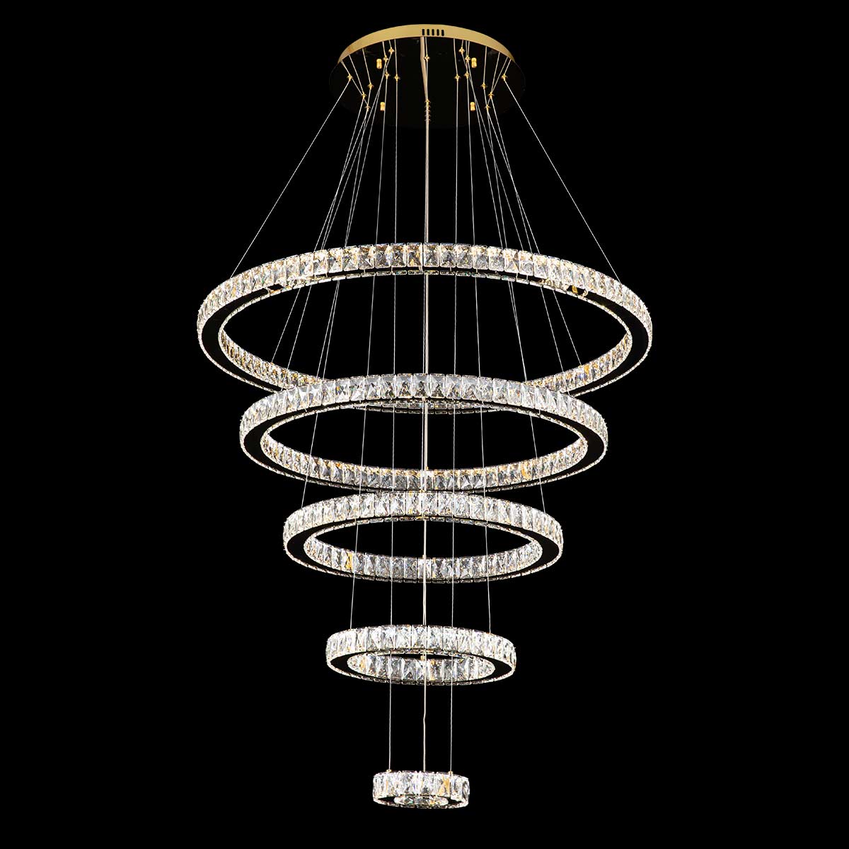 Jazmina Crystal 3 Ring LED Pendant Light - 1200mm