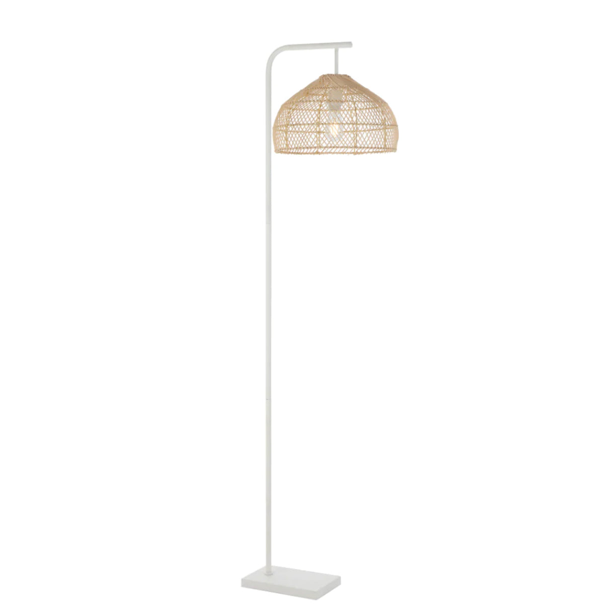 Frya Floor Lamp with Hand-Woven Rattan Shade