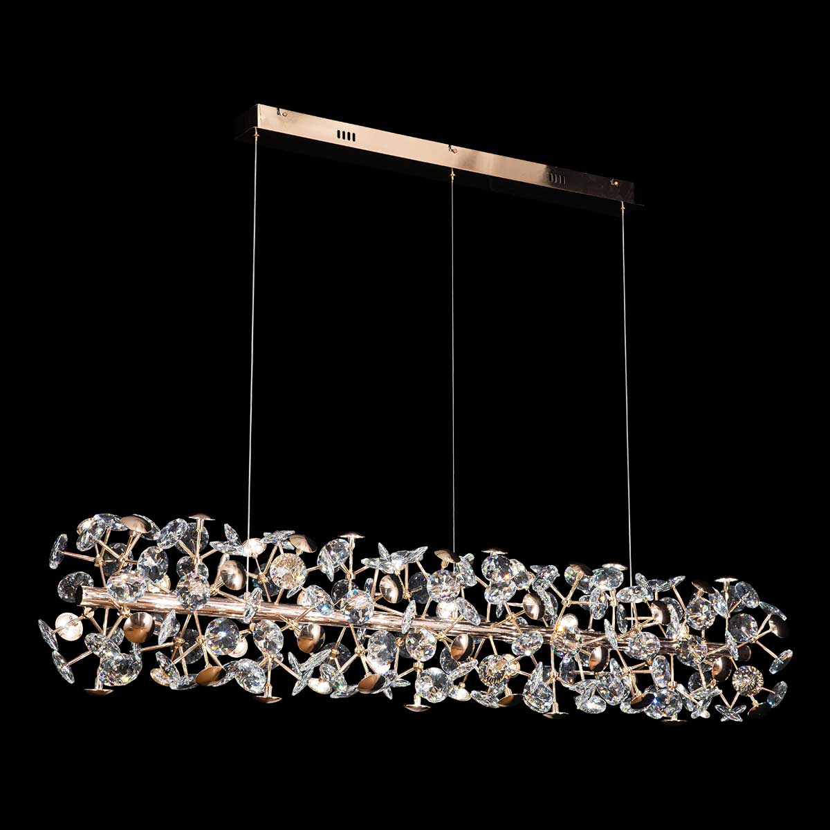 Astrid Crystal Floral Linear Pendant Light - 900mm