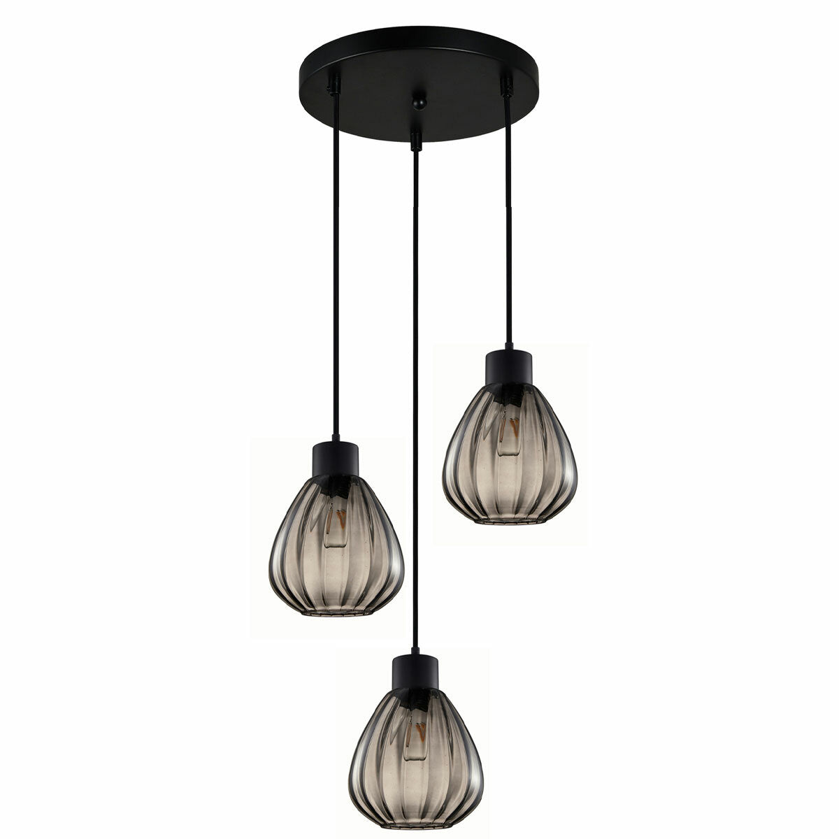 Tulip Ribbed Wine Glass Cluster Pendant Light