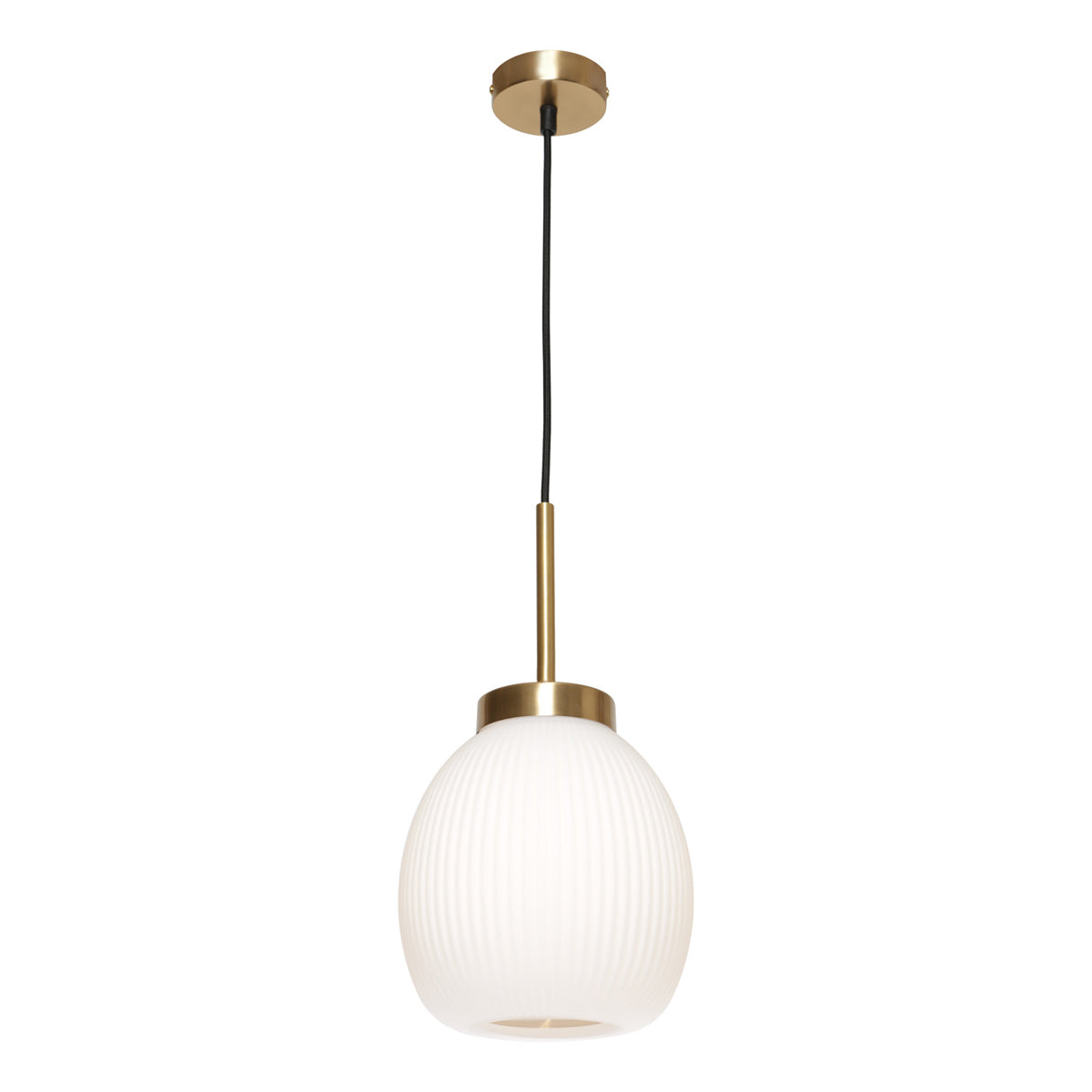 Garman Hanging Pendant Light with Ribbed Opal Matte Glass
