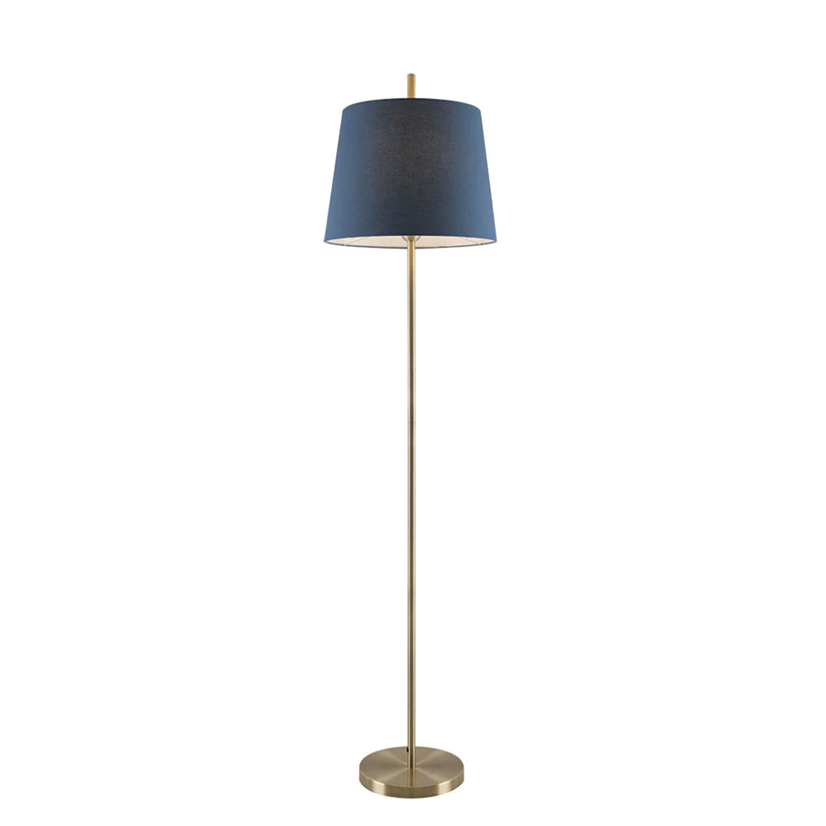 Dior Floor Lamp with Textile Shade - Classic Brass Finish