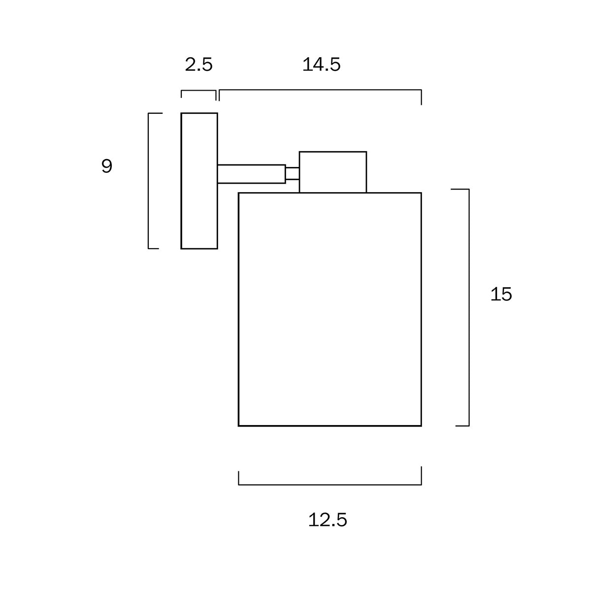 Malone 25W Wall Lamp with Swivel Metal Base
