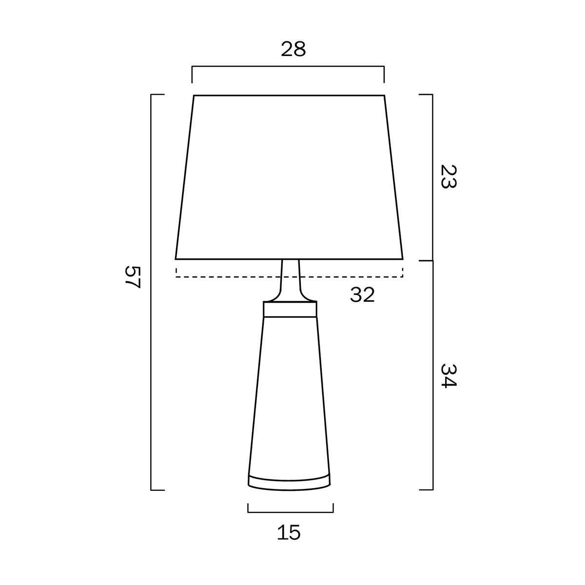 Margot Table Lamp with Tapered Shade and Gold Detailing