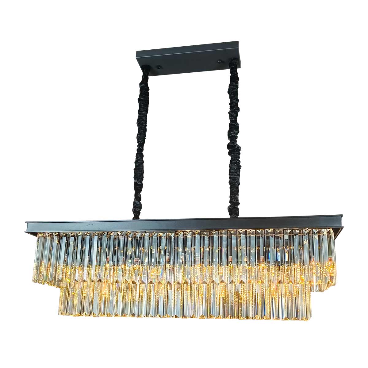 Marinello 2 Tier Rectangular Crystal Chandelier