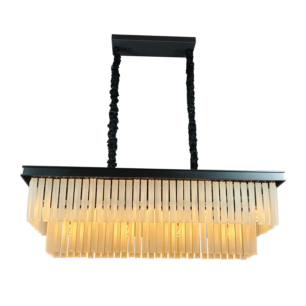 Marinello 2 Tier Rectangular Crystal Chandelier