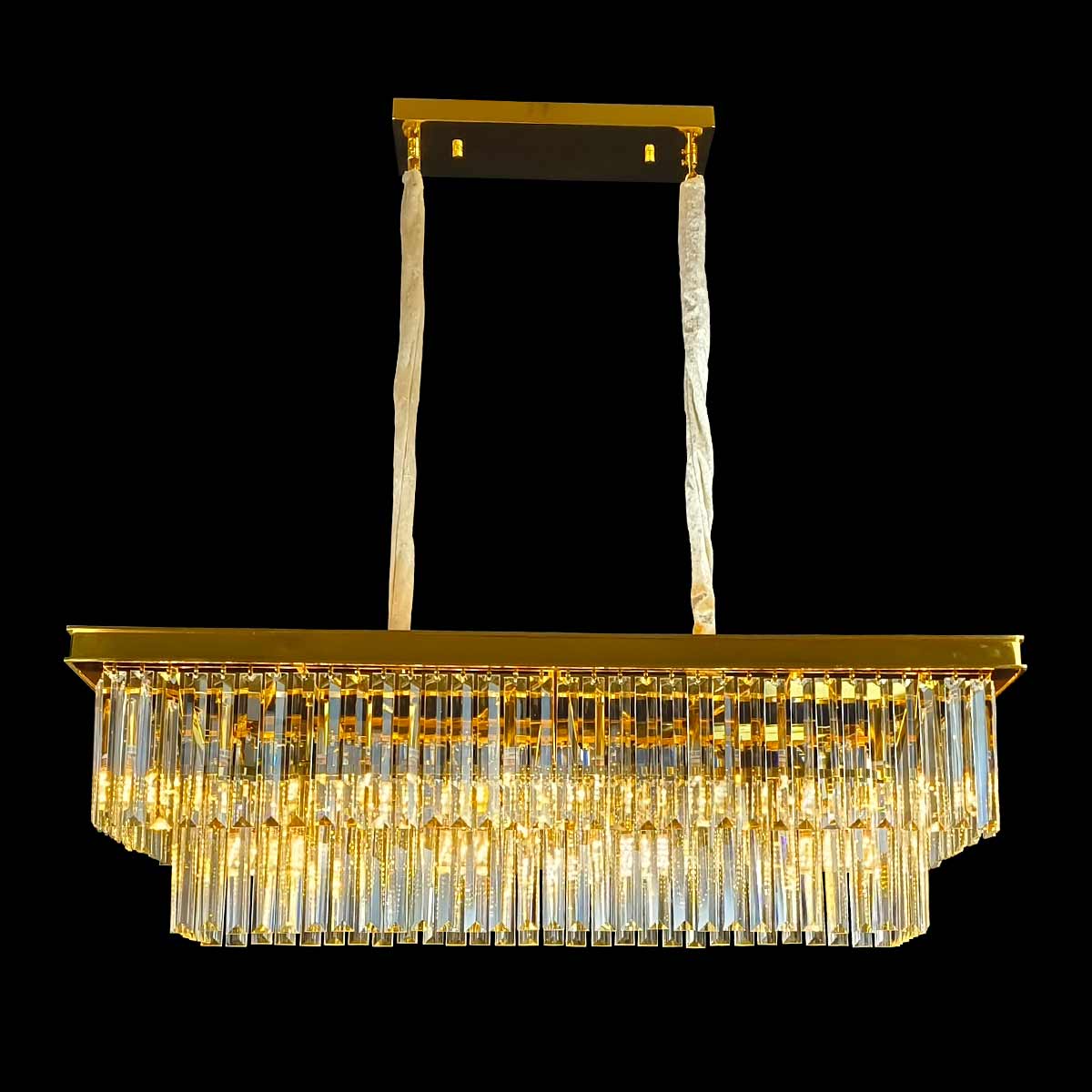 Marinello 2 Tier Rectangular Crystal Chandelier