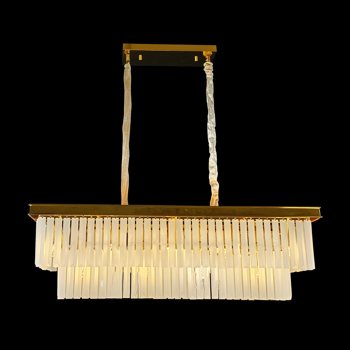 Marinello 2 Tier Rectangular Crystal Chandelier