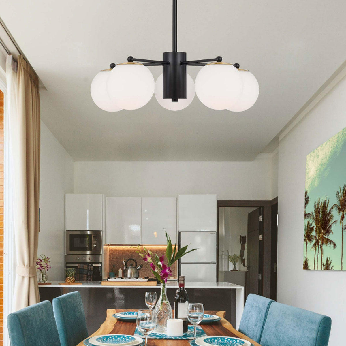 Marsten 5 Light Orb Cluster Pendant Light
