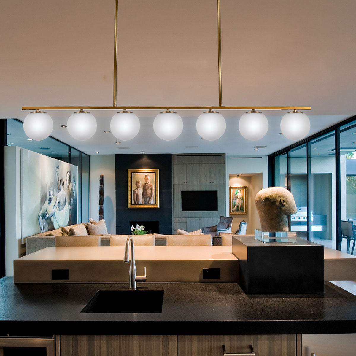 Marsten 7-Light Linear Pendant Light