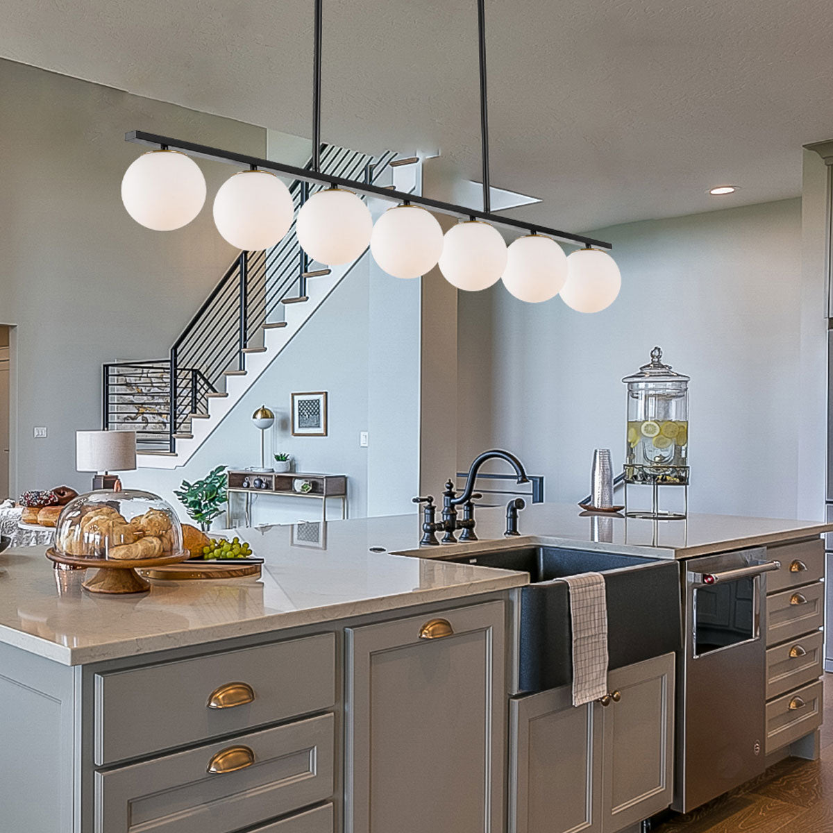 Marsten 7-Light Linear Pendant Light