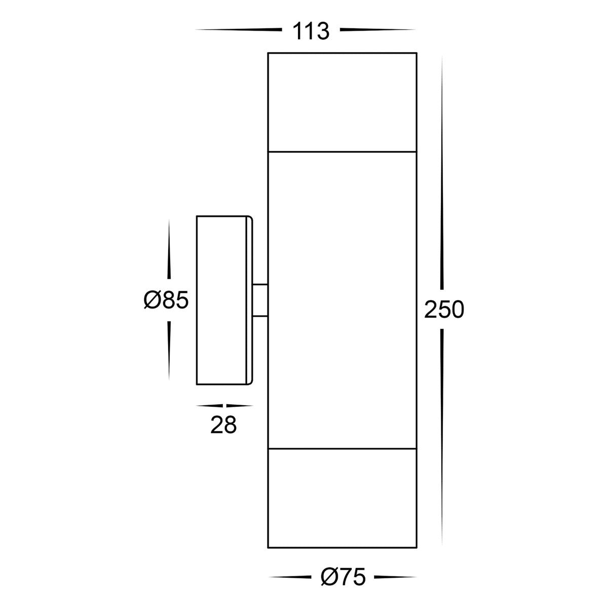 Maxi Tivah Up & Down Outdoor LED Wall Light - 24W