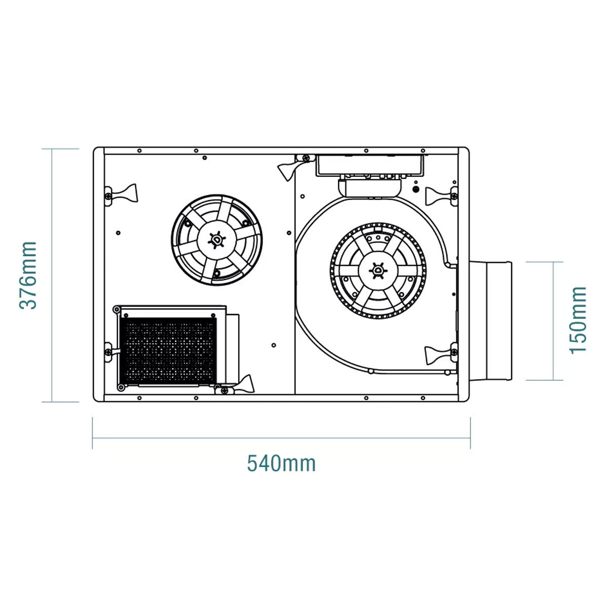 Vapour 3-in-1 Bathroom Heater LED Tri-Colour Light and Exhaust Fan