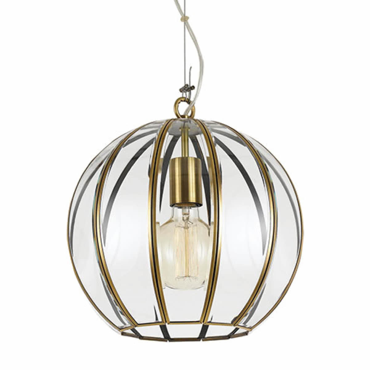 Medina Metal Sphere Pendant Light - Antique Brass