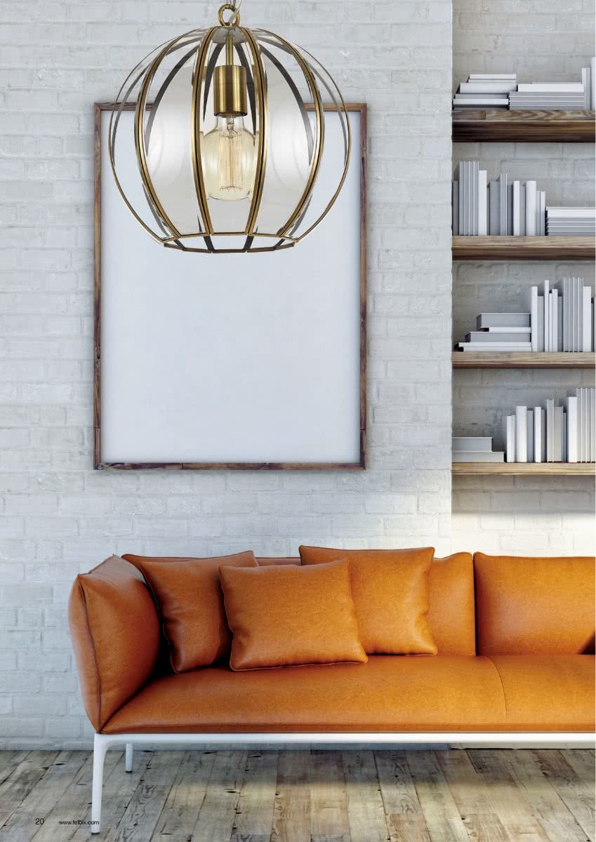 Medina Metal Sphere Pendant Light - Antique Brass