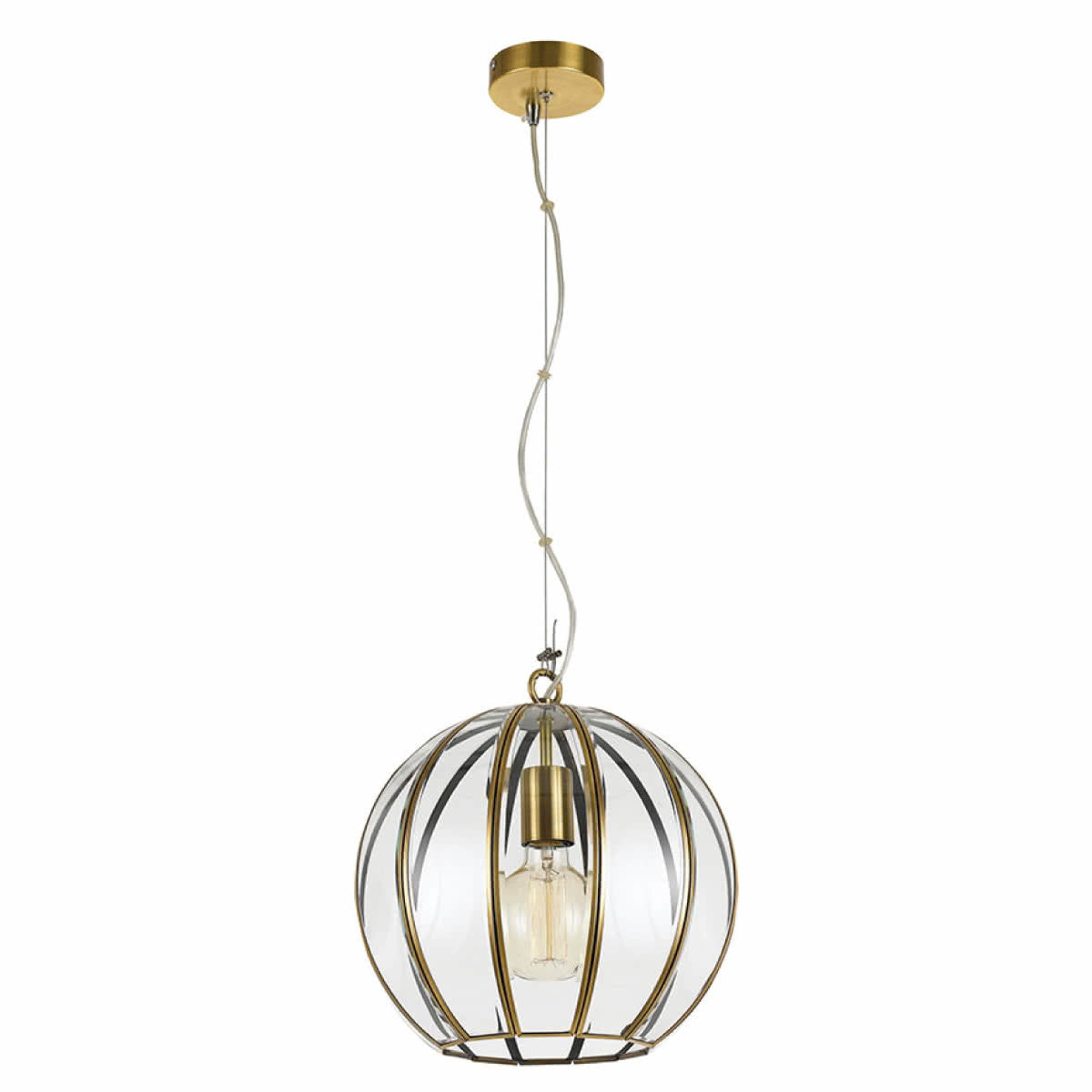 Medina Metal Sphere Pendant Light - Antique Brass