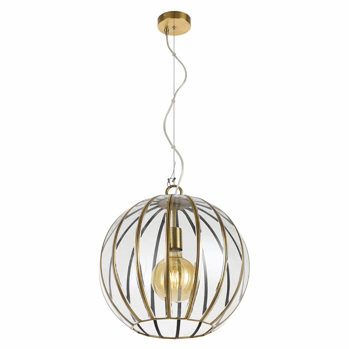 Medina Metal Sphere Pendant Light - Antique Brass