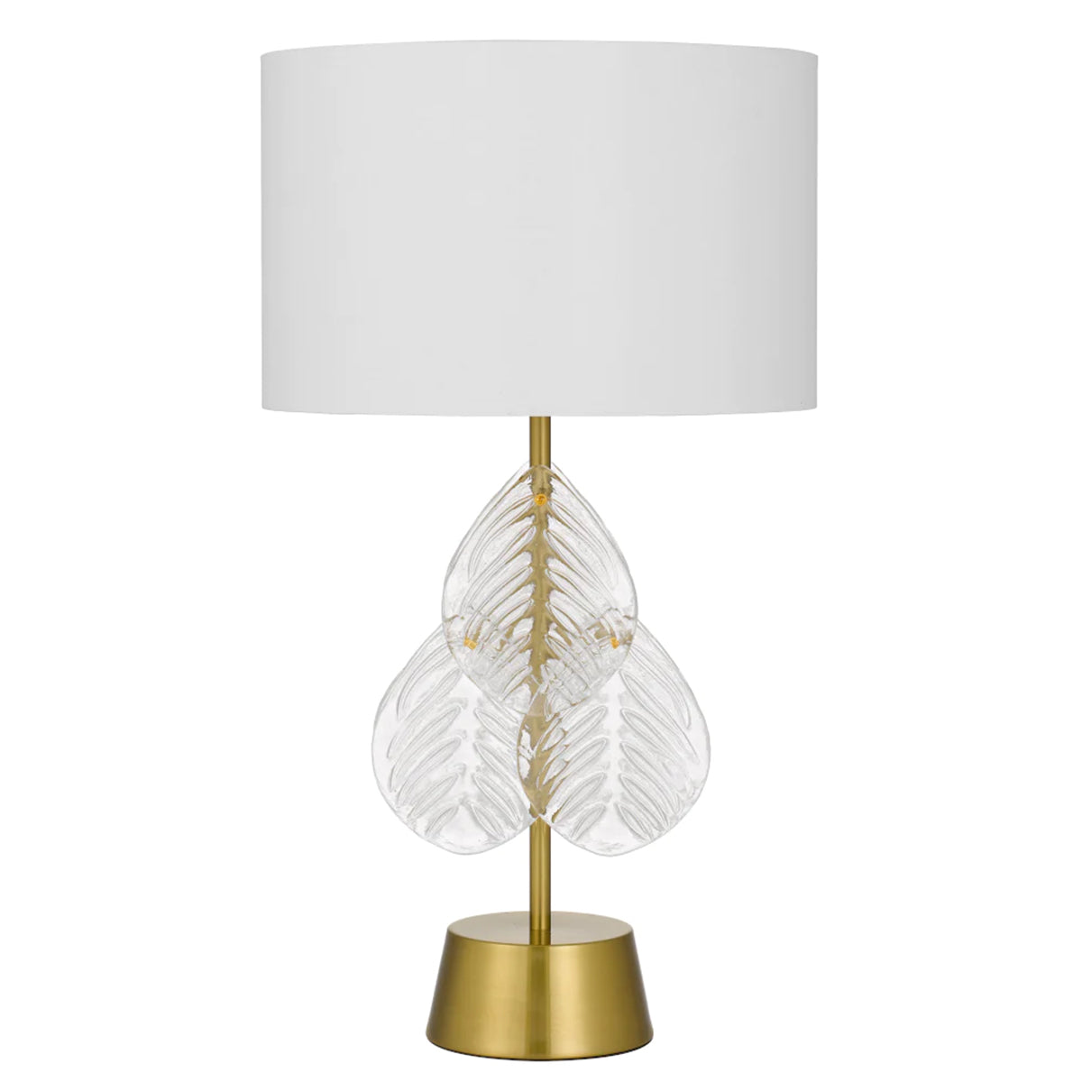 Melania Table Lamp with Fabric Shade & Glass Detail